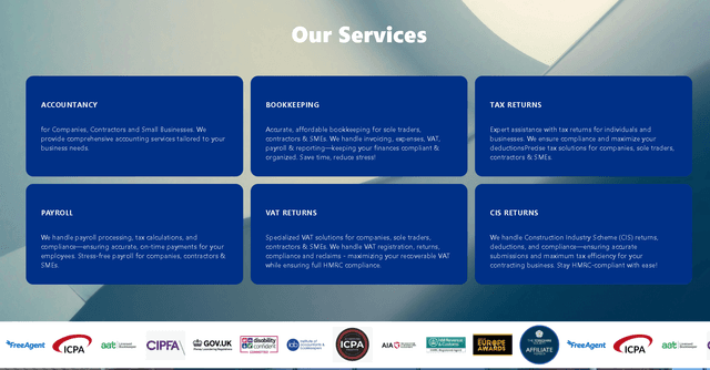 screenshot of "Accounting site