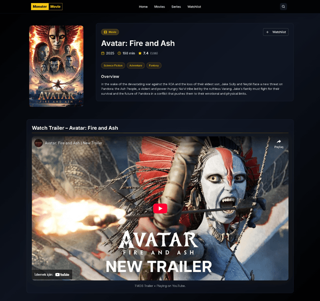 screenshot of "Movie App Project